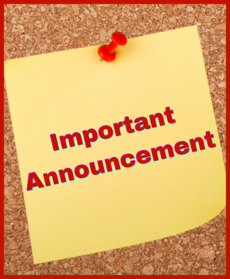  Important Announcement